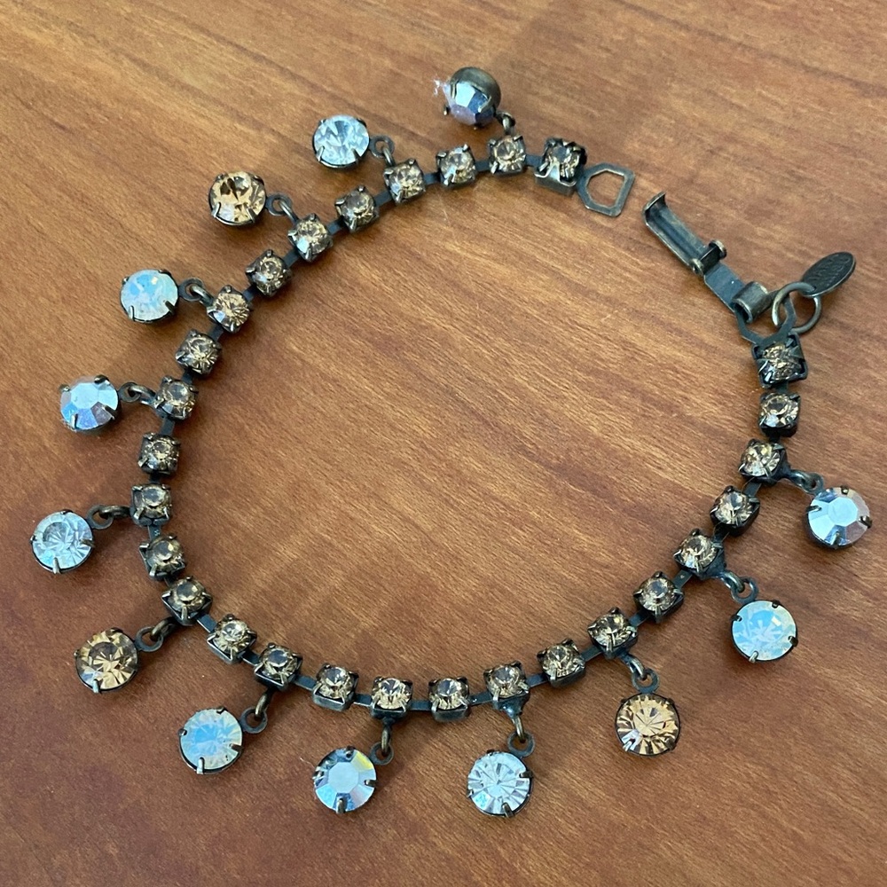 Tiara Misu Vintage Dazzling Bronze and Clear Crystal Bracelet